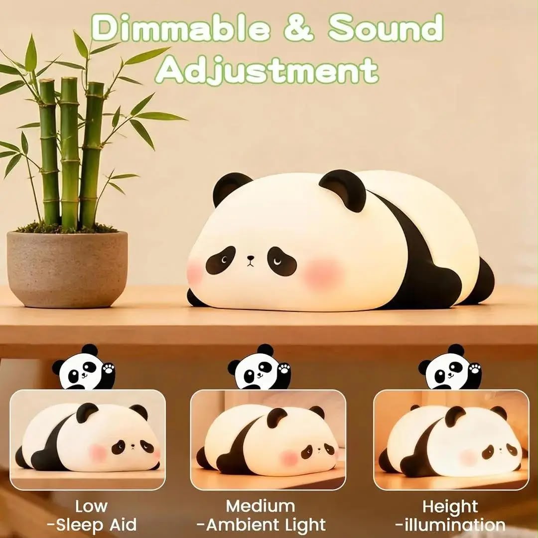 Rechargeable Panda Silicone Table Lamp – Soft LED Night Light for Kids & Bedroom
